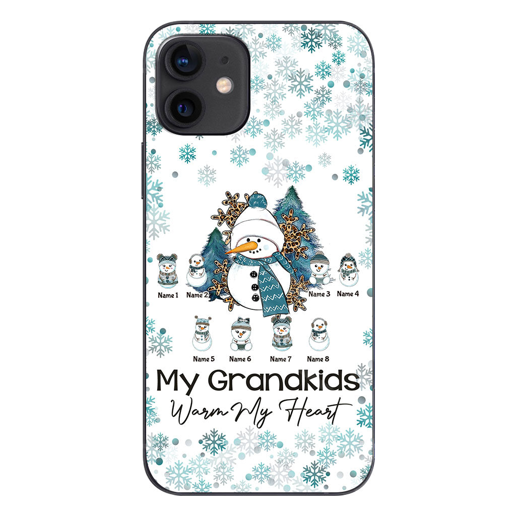 My Grandkids Warm My Heart - Personalized Christmas Grandma Phone Case