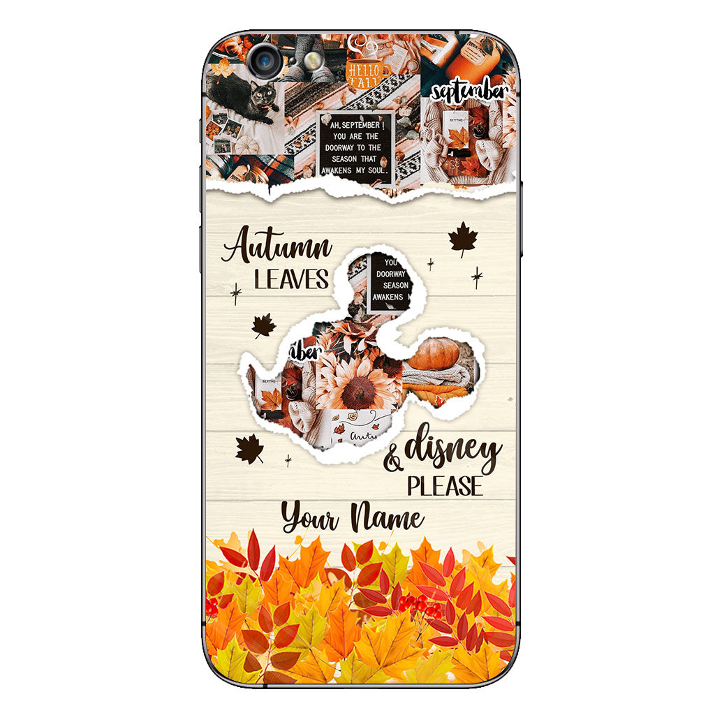 Autumn Leaves And Mouse Ears Please - Personalized Fall Mouse Phone Case