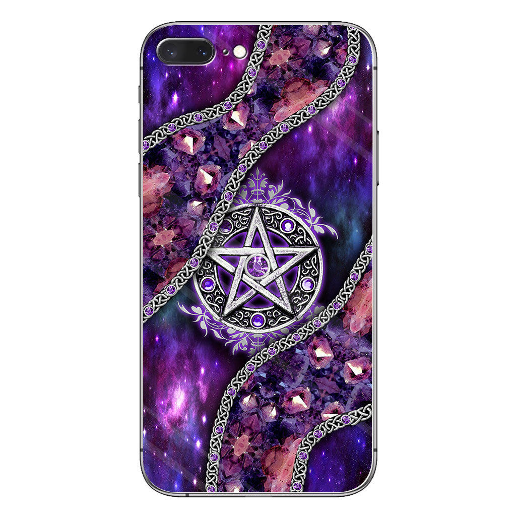 Witch Vibes Purple Pentagram 3D Pattern Printed Phone Case