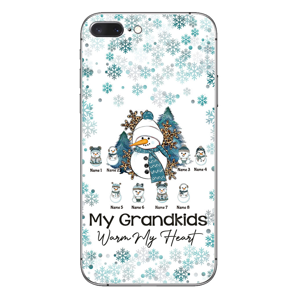 My Grandkids Warm My Heart - Personalized Christmas Grandma Phone Case