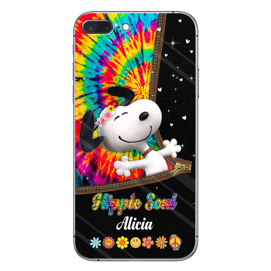 Hippie Soul White Dog - Personalized Phone Case