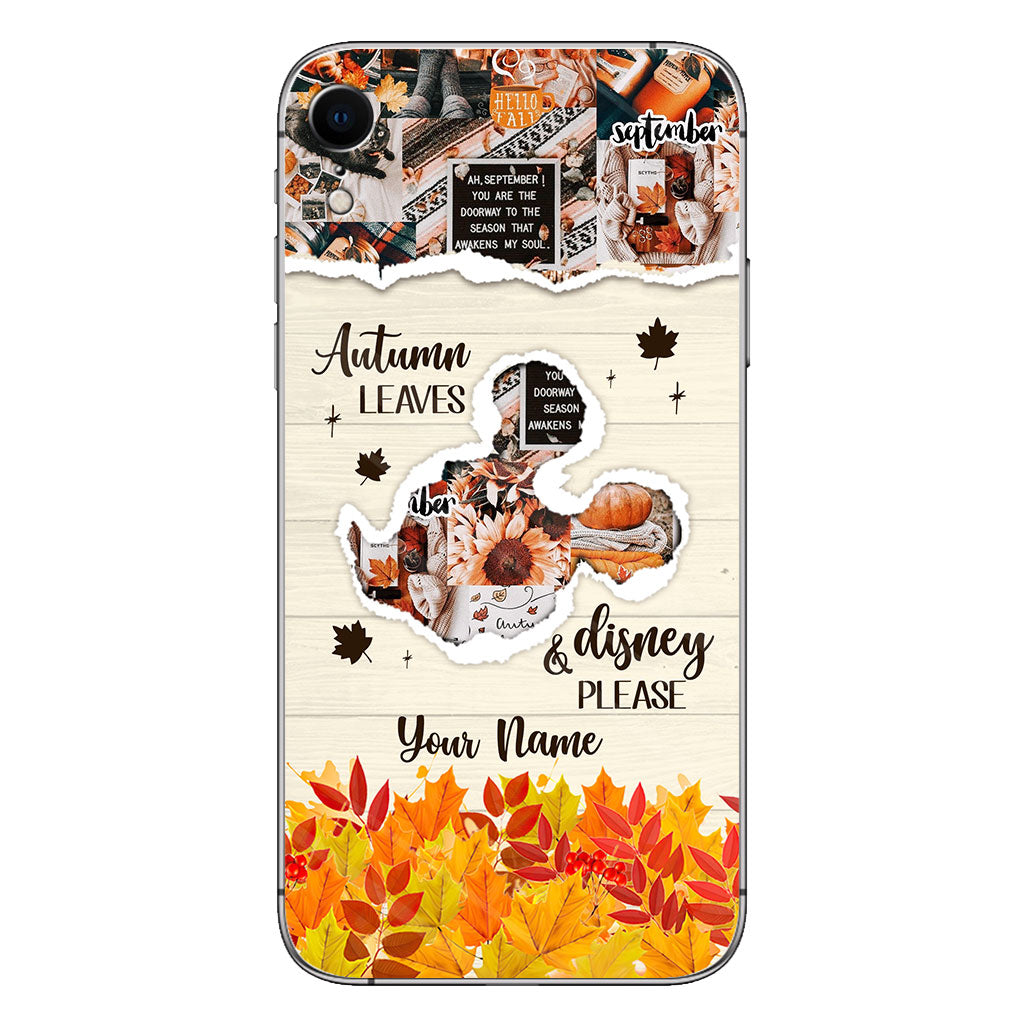 Autumn Leaves And Mouse Ears Please - Personalized Fall Mouse Phone Case