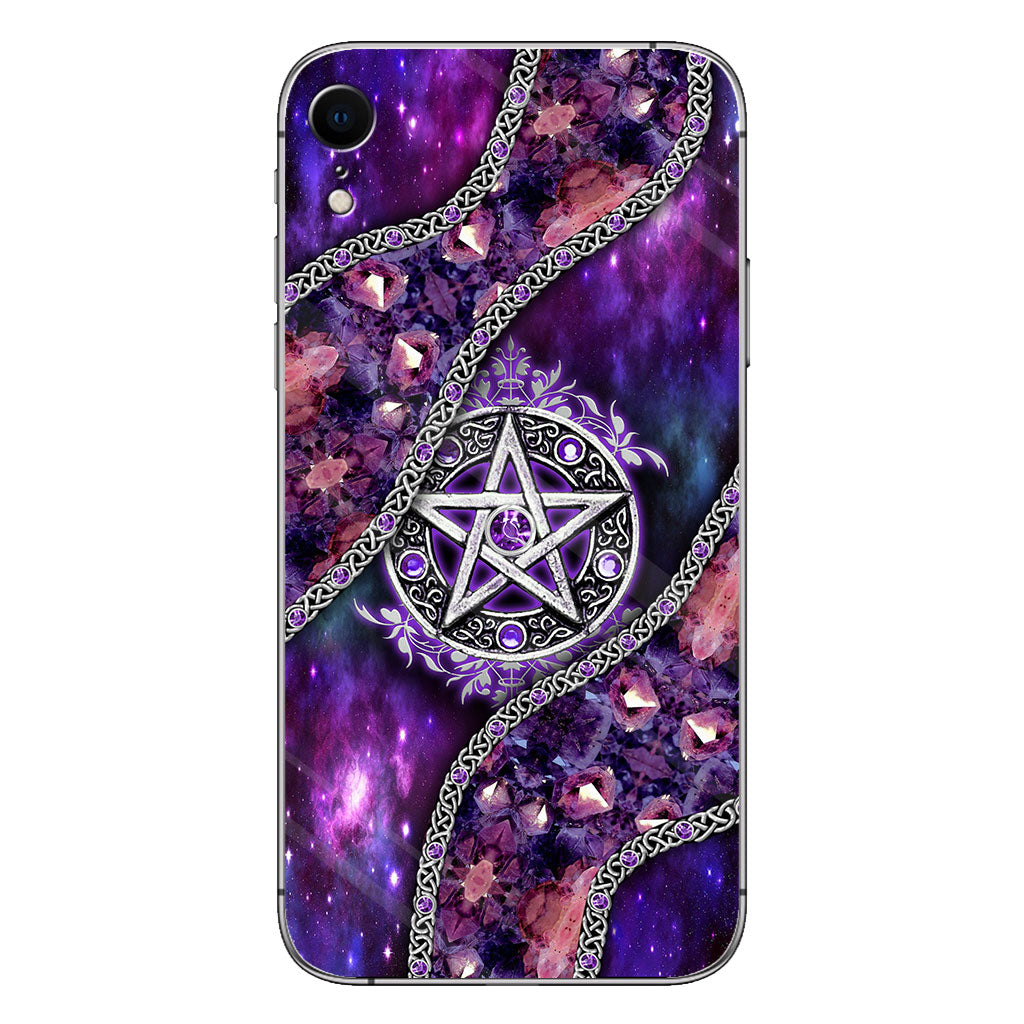 Witch Vibes Purple Pentagram 3D Pattern Printed Phone Case