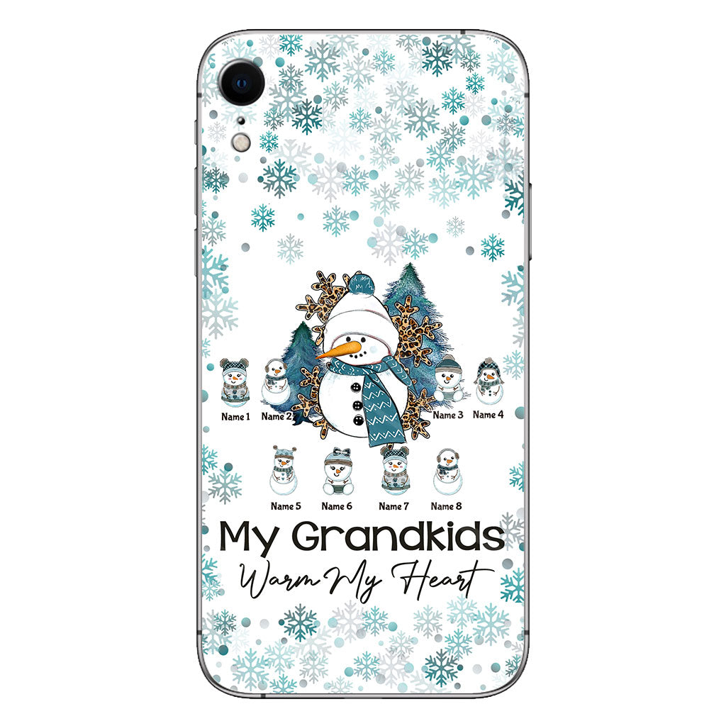 My Grandkids Warm My Heart - Personalized Christmas Grandma Phone Case