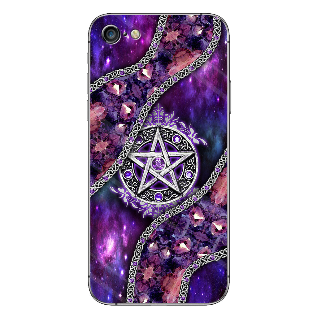 Witch Vibes Purple Pentagram 3D Pattern Printed Phone Case