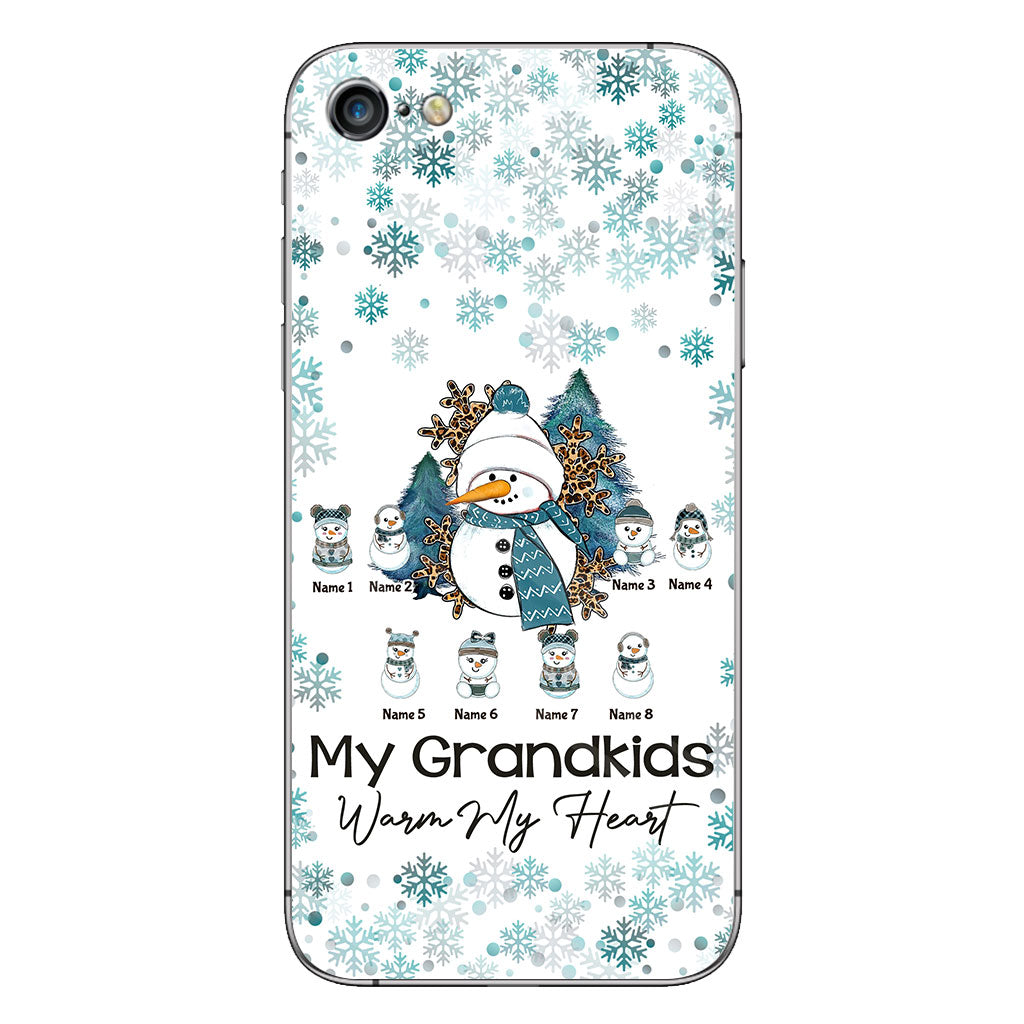 My Grandkids Warm My Heart - Personalized Christmas Grandma Phone Case