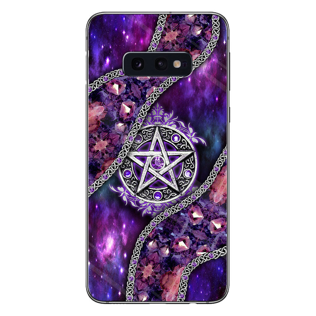 Witch Vibes Purple Pentagram 3D Pattern Printed Phone Case