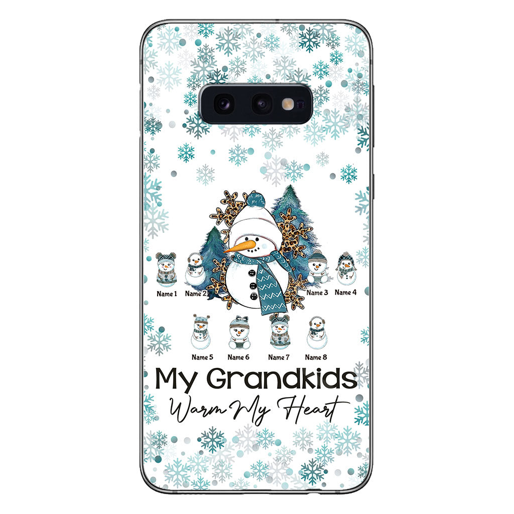 My Grandkids Warm My Heart - Personalized Christmas Grandma Phone Case