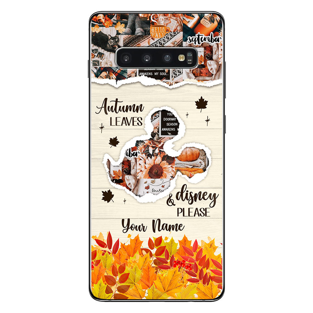 Autumn Leaves And Mouse Ears Please - Personalized Fall Mouse Phone Case