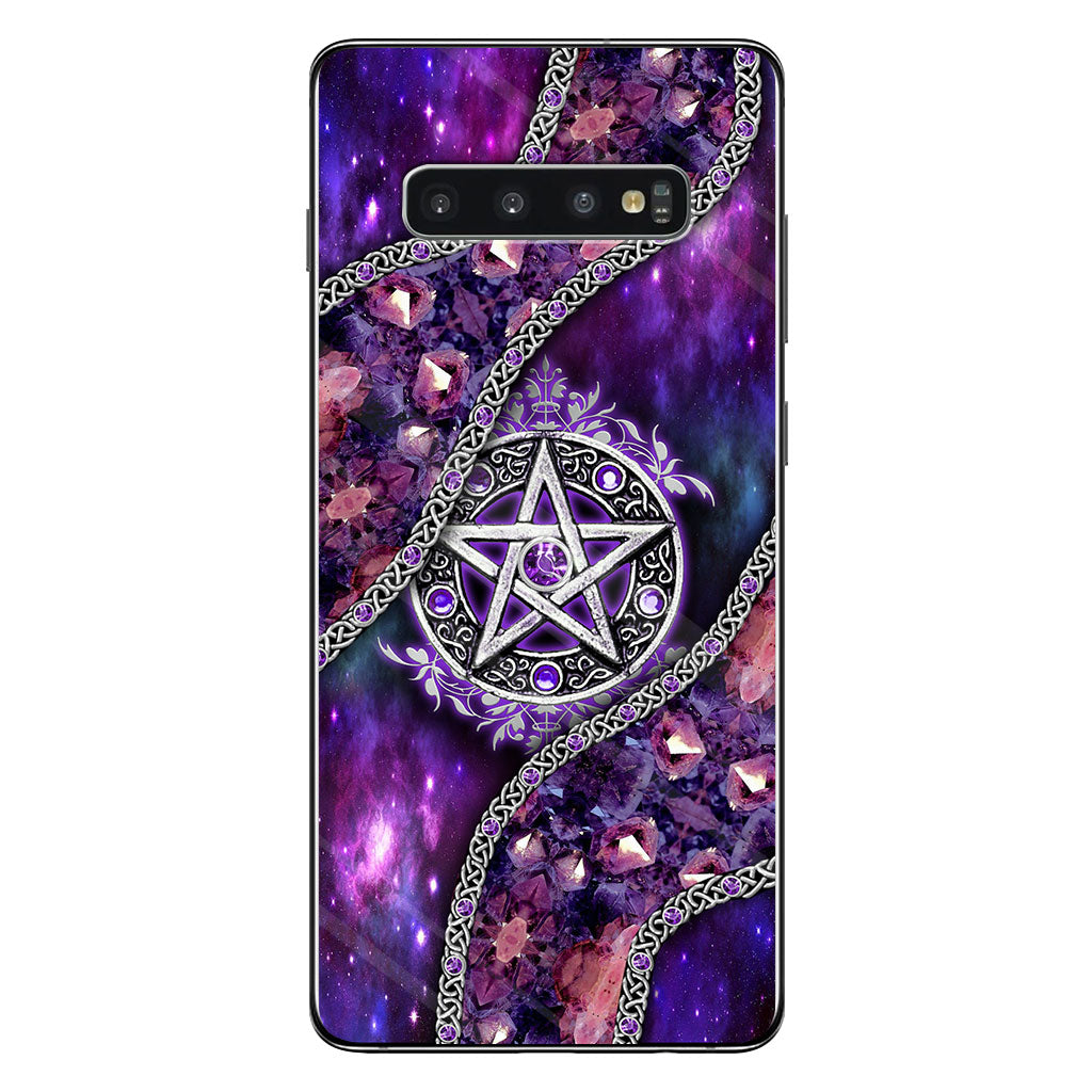 Witch Vibes Purple Pentagram 3D Pattern Printed Phone Case