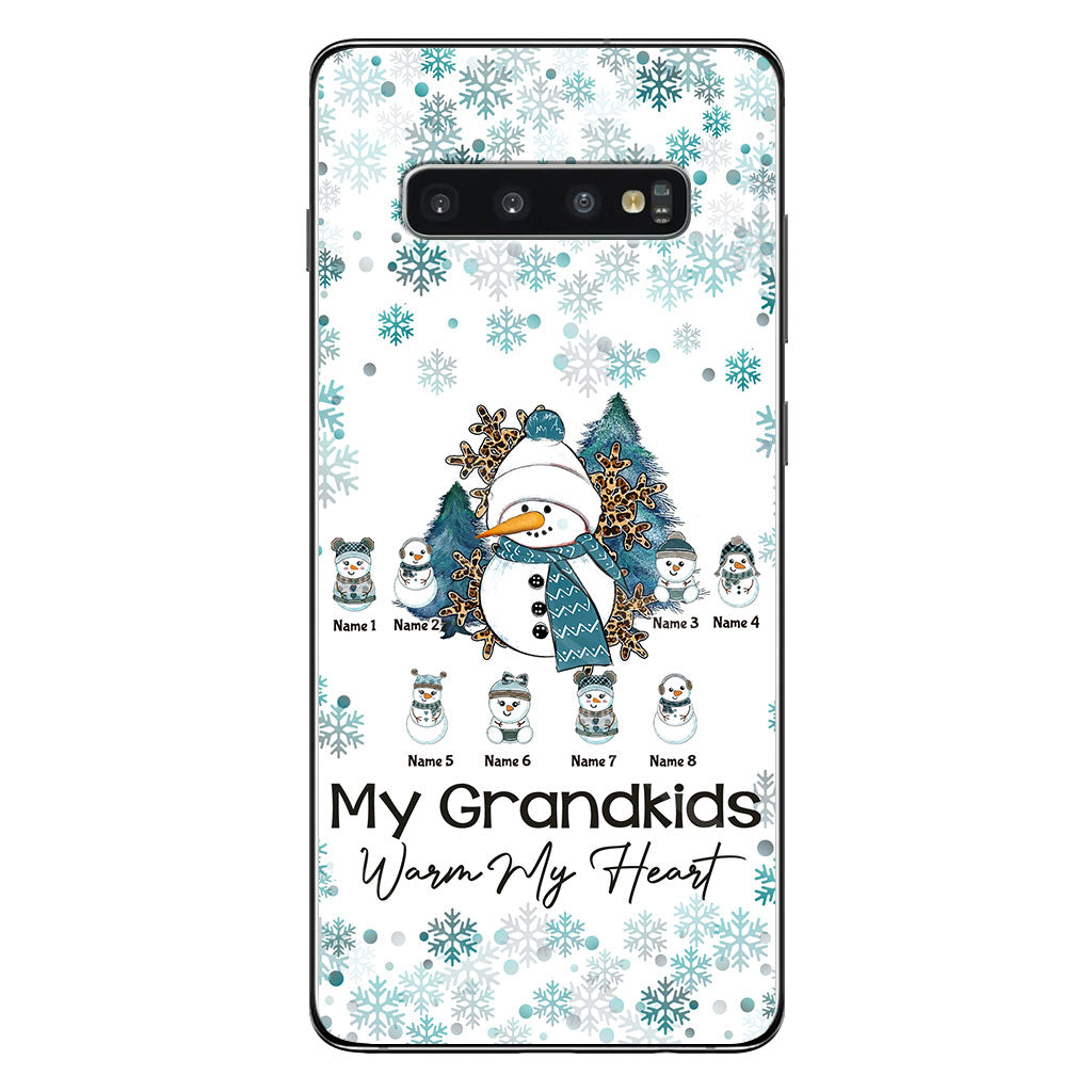 My Grandkids Warm My Heart - Personalized Christmas Grandma Phone Case