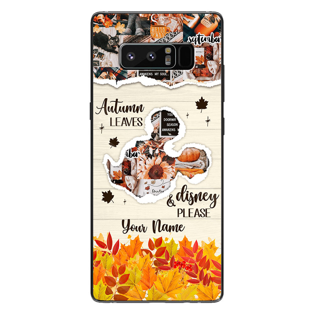 Autumn Leaves And Mouse Ears Please - Personalized Fall Mouse Phone Case