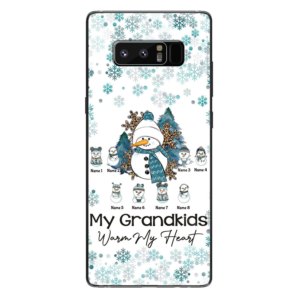 My Grandkids Warm My Heart - Personalized Christmas Grandma Phone Case