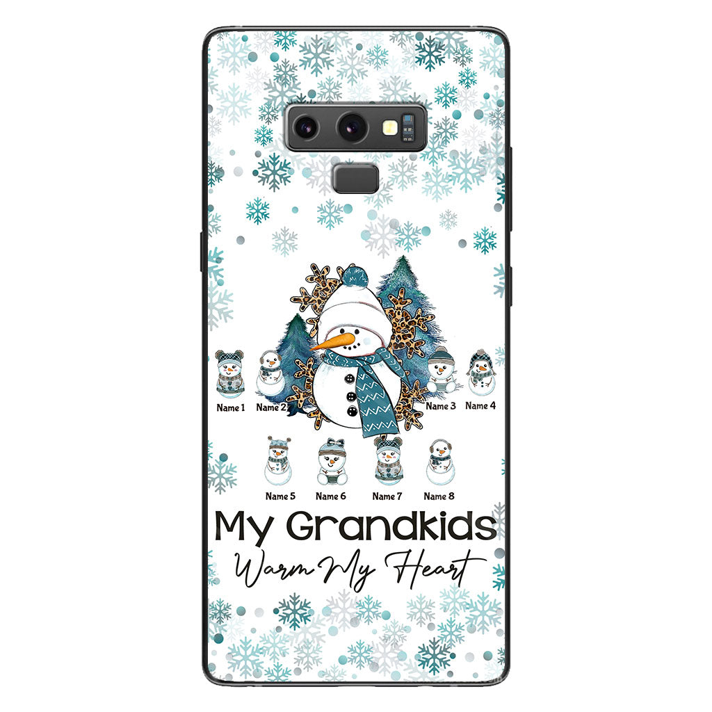 My Grandkids Warm My Heart - Personalized Christmas Grandma Phone Case