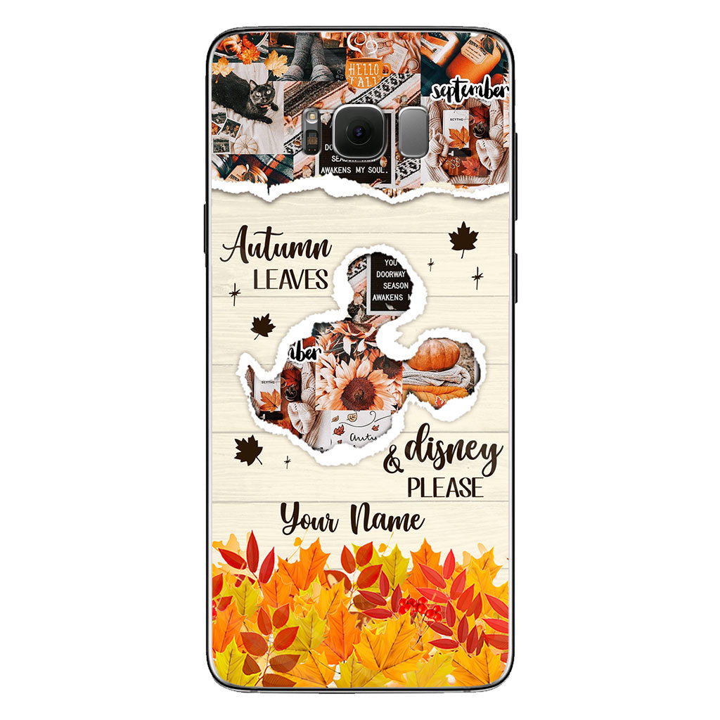 Autumn Leaves And Mouse Ears Please - Personalized Fall Mouse Phone Case