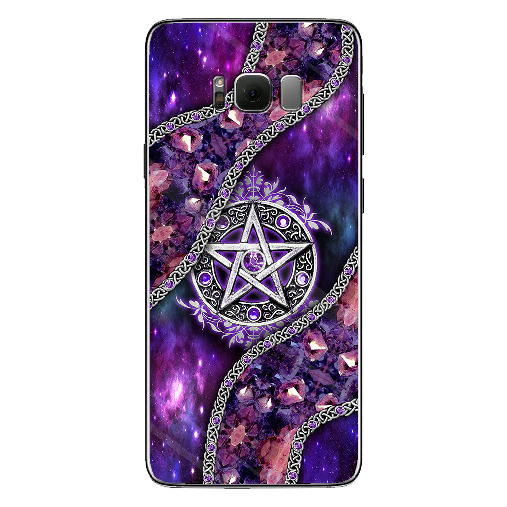 Witch Vibes Purple Pentagram 3D Pattern Printed Phone Case