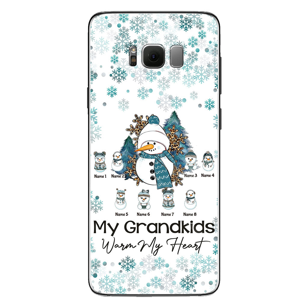 My Grandkids Warm My Heart - Personalized Christmas Grandma Phone Case