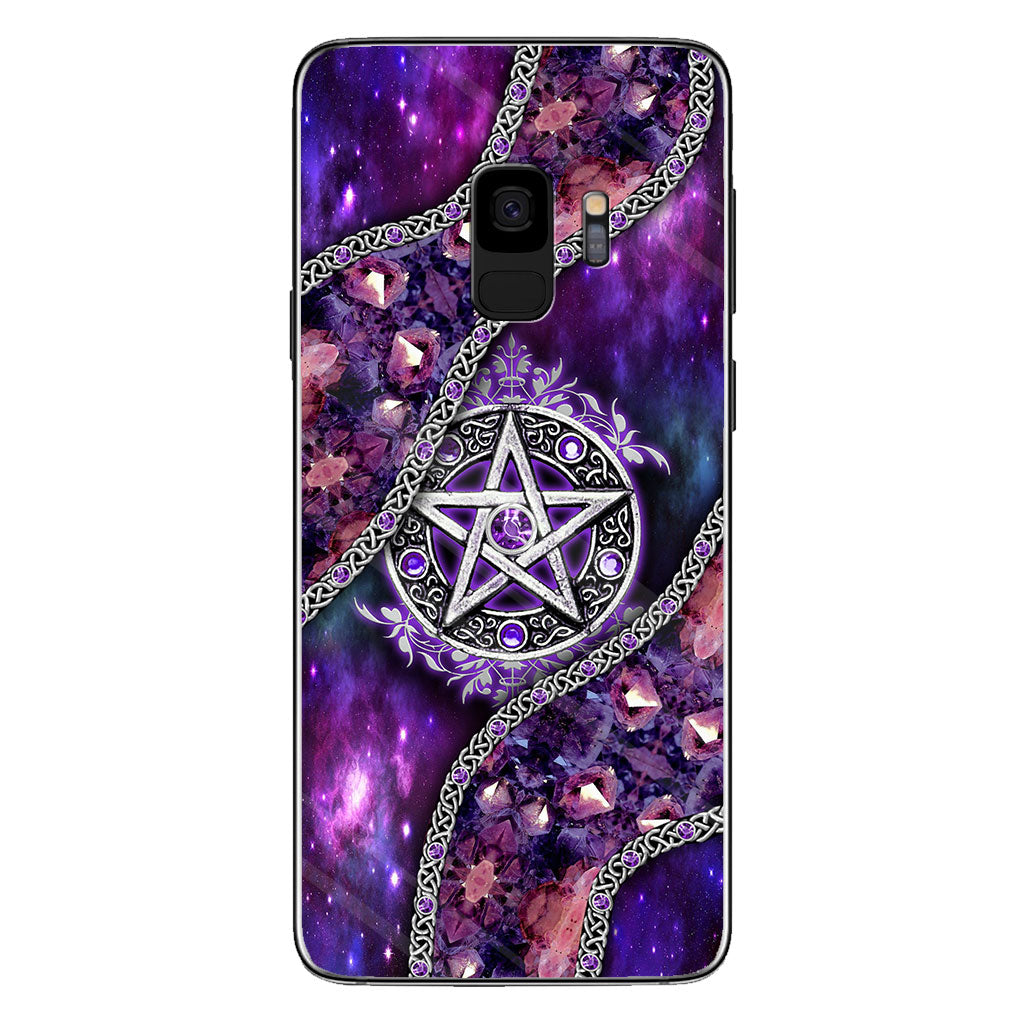 Witch Vibes Purple Pentagram 3D Pattern Printed Phone Case