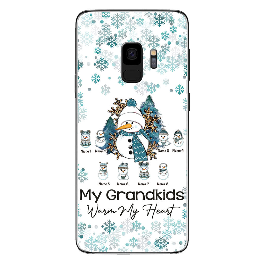 My Grandkids Warm My Heart - Personalized Christmas Grandma Phone Case