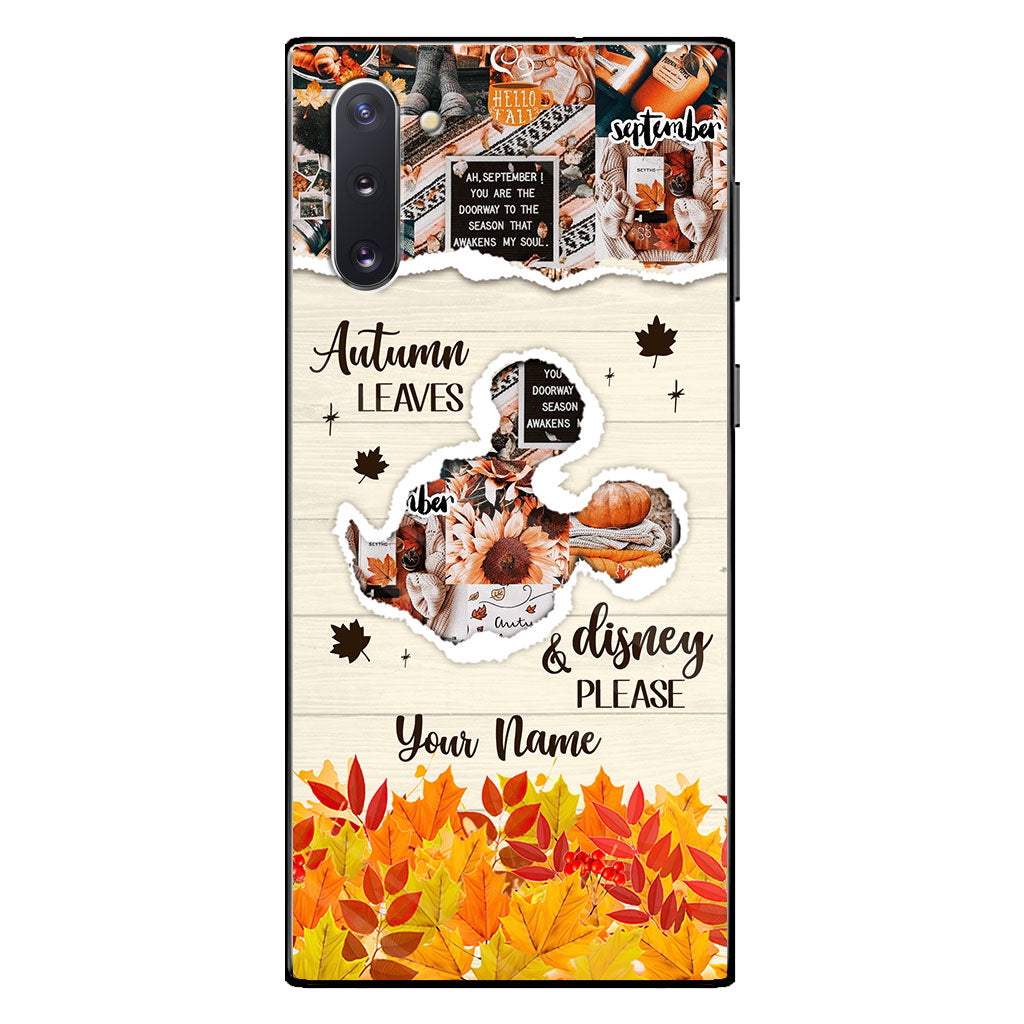 Autumn Leaves And Mouse Ears Please - Personalized Fall Mouse Phone Case