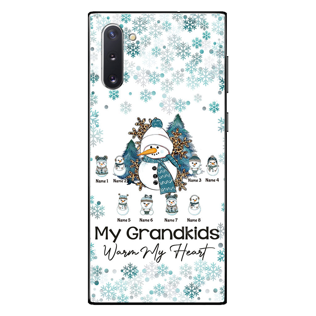 My Grandkids Warm My Heart - Personalized Christmas Grandma Phone Case