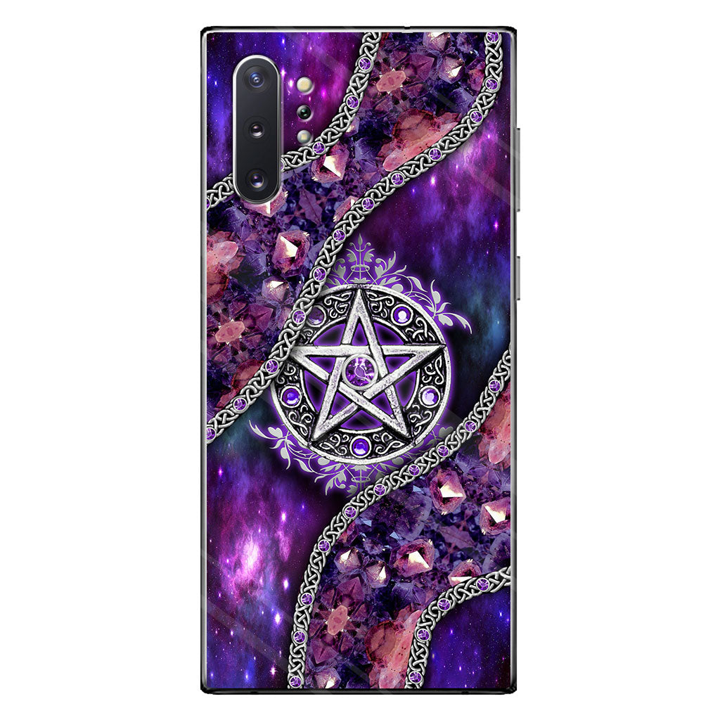 Witch Vibes Purple Pentagram 3D Pattern Printed Phone Case