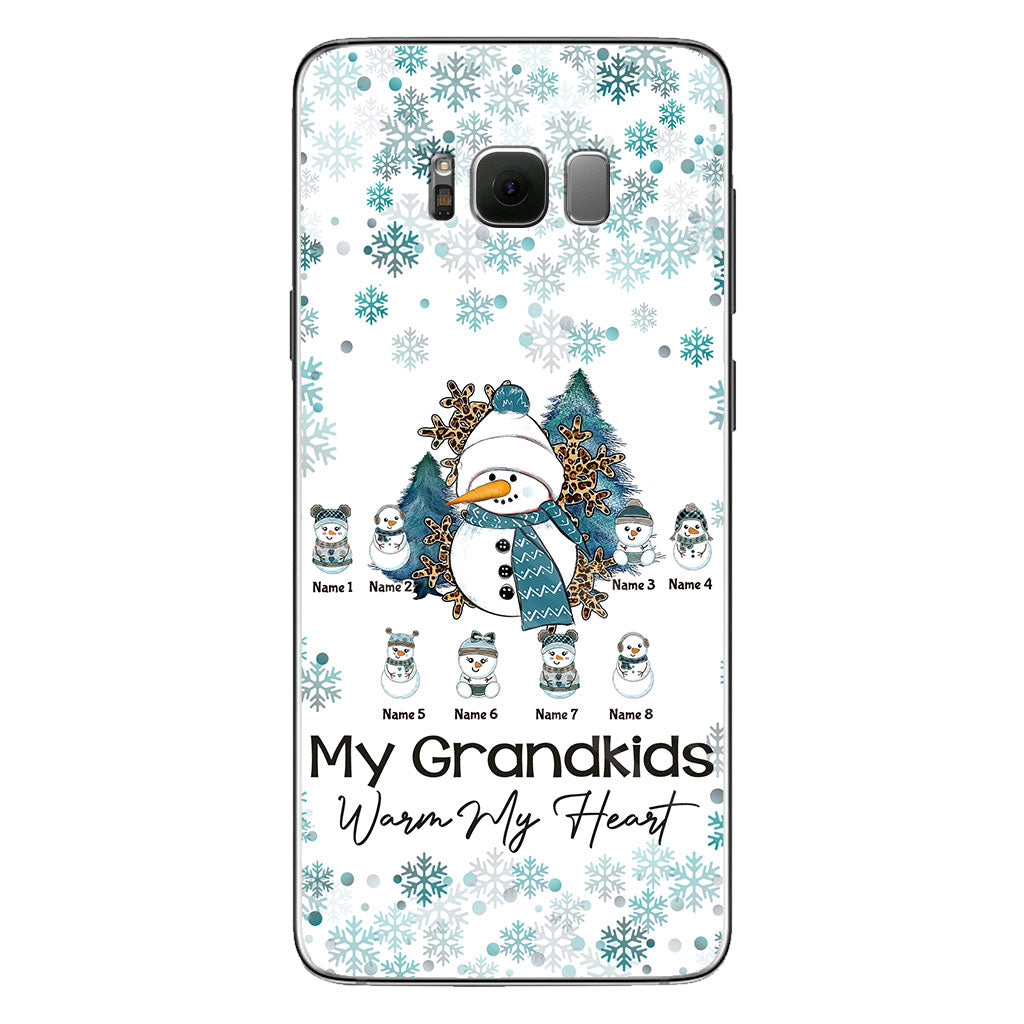 My Grandkids Warm My Heart - Personalized Christmas Grandma Phone Case