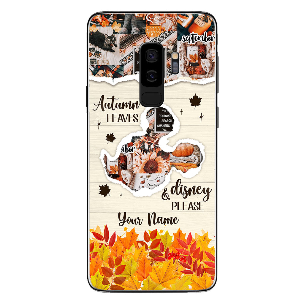 Autumn Leaves And Mouse Ears Please - Personalized Fall Mouse Phone Case