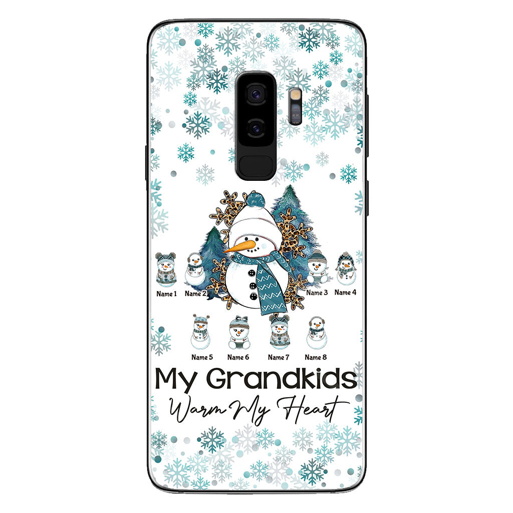 My Grandkids Warm My Heart - Personalized Christmas Grandma Phone Case