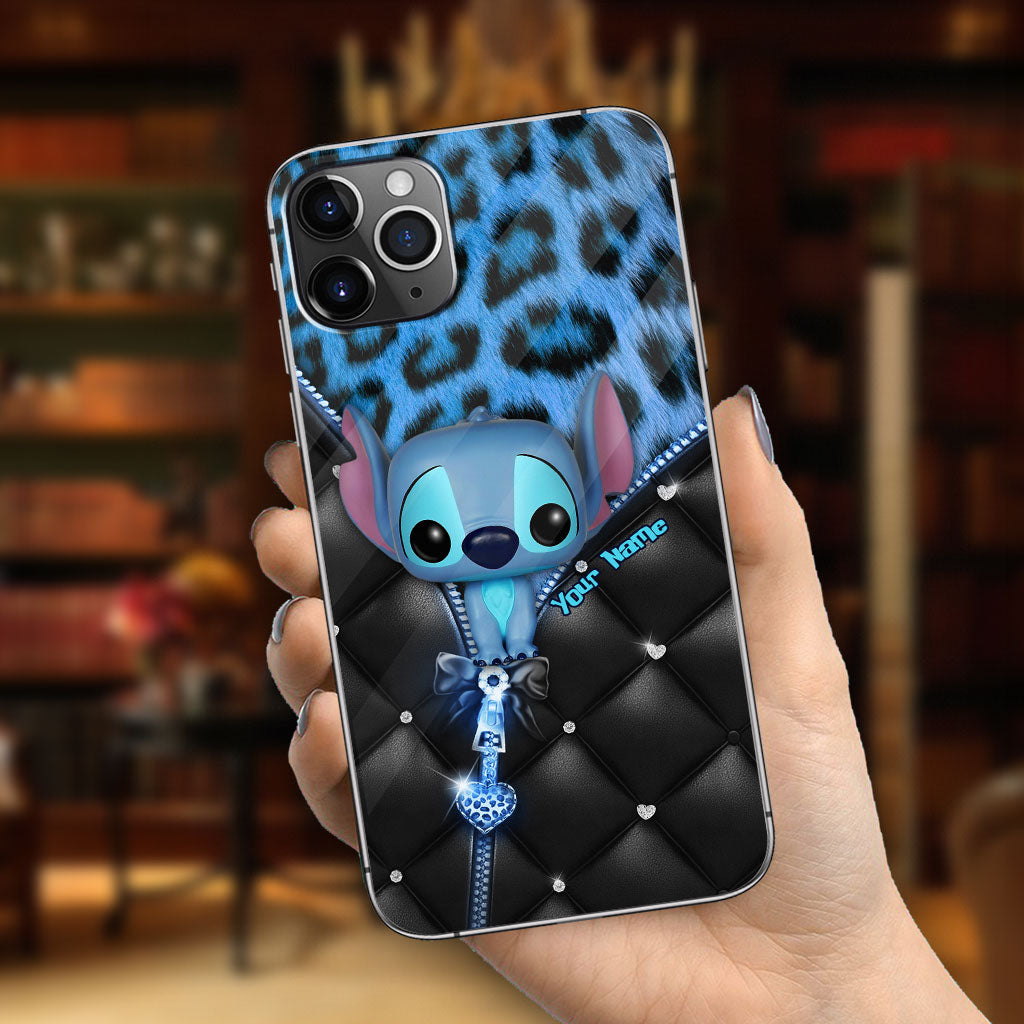 Ohana - Personalized Phone Case With Leather Pattern Print