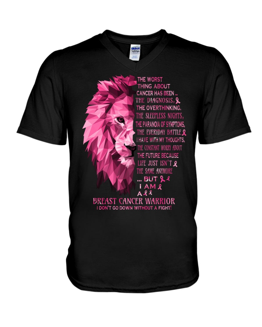 Lion Breast Cancer Warrior - Breast Cancer Awareness T-shirt and Hoodie 0822