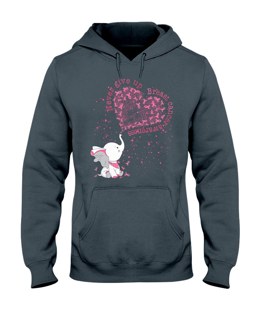 Never Give Up - Breast Cancer Awareness T-shirt and Hoodie 0822