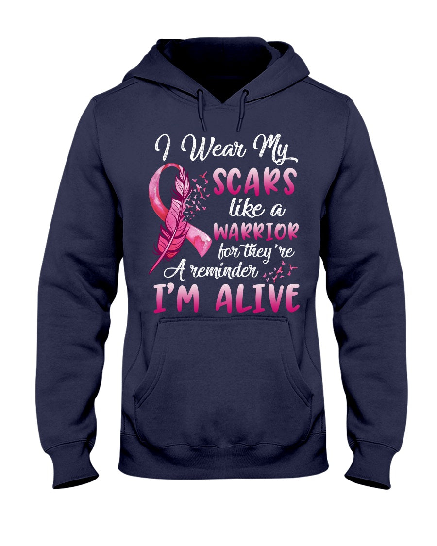 I Wear My Scars Like A Warrior - Breast Cancer Awareness T-shirt and Hoodie 0822