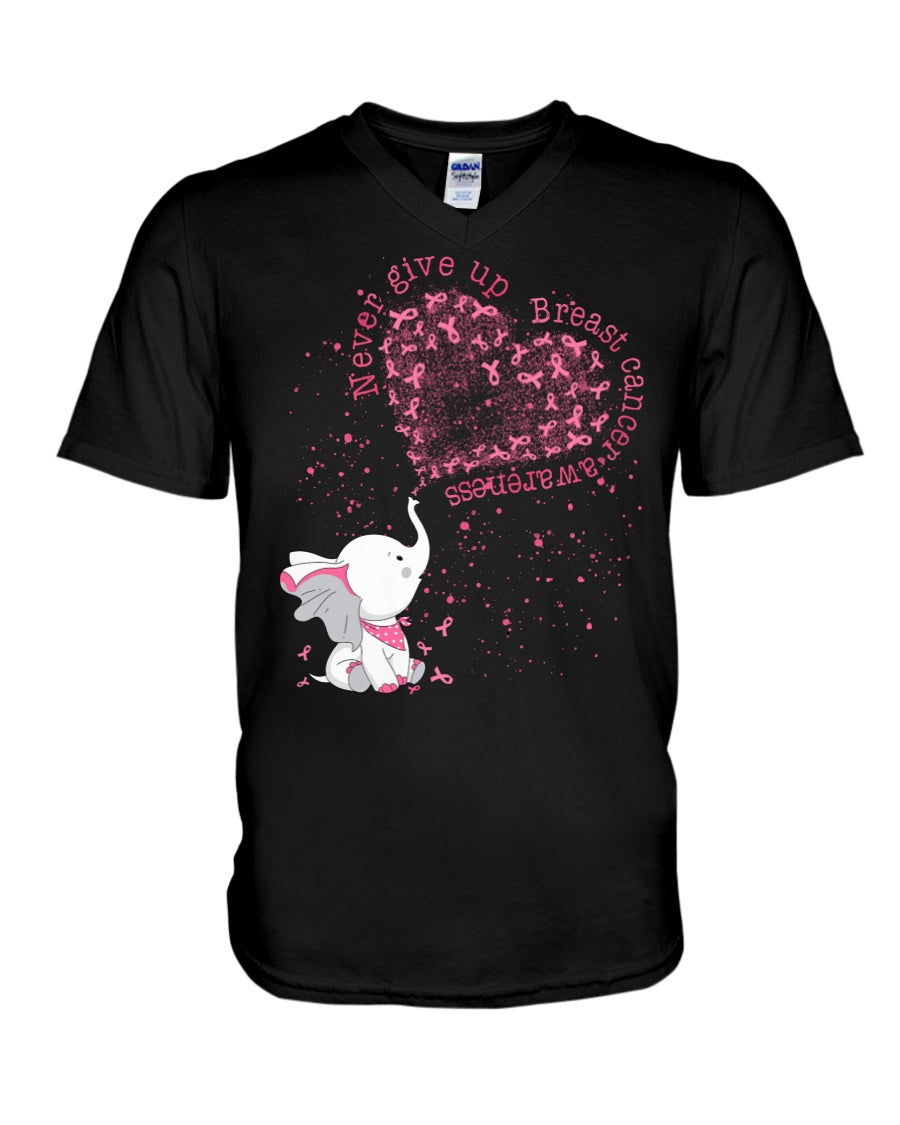 Never Give Up - Breast Cancer Awareness T-shirt and Hoodie 0822