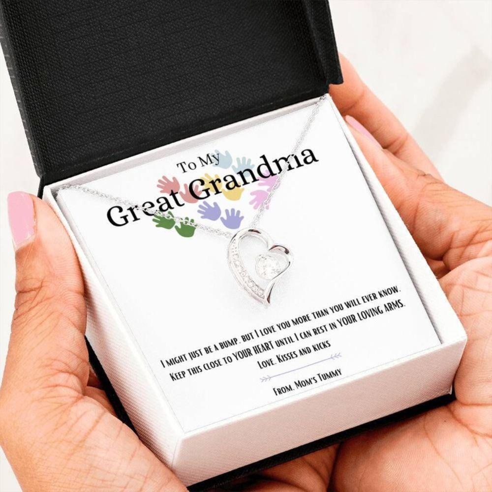 To My Great Grandma Gift For New Grandma Grandma To Be Gender Reveal Gift - Grandma Forever Love Necklace 0921