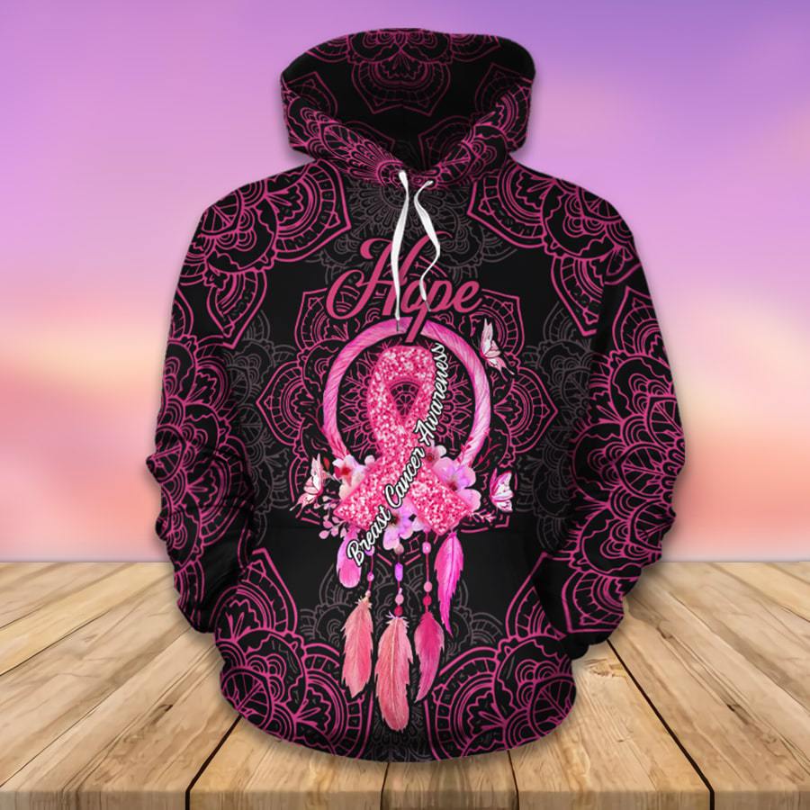 Hope - Breast Cancer Awareness All Over T-shirt and Hoodie 0822