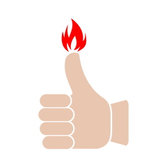 thumbs up with flame