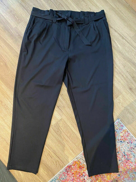 Studio Untold Black Tailored Trousers Size 26 UK Tie Belt 0