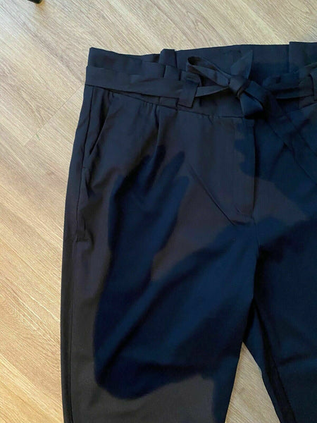 Studio Untold Black Tailored Trousers Size 26 UK Tie Belt 2