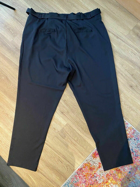 Studio Untold Black Tailored Trousers Size 26 UK Tie Belt 4