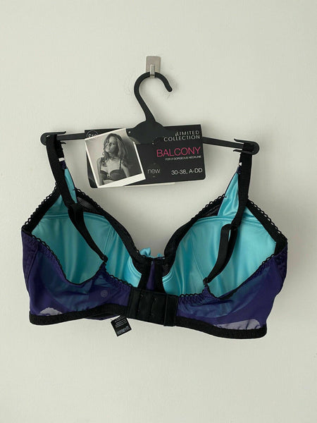 M&S Limited Collection Balcony Bra Purple Black RRP £18 34D, 36D, 32DD, 34DD 1