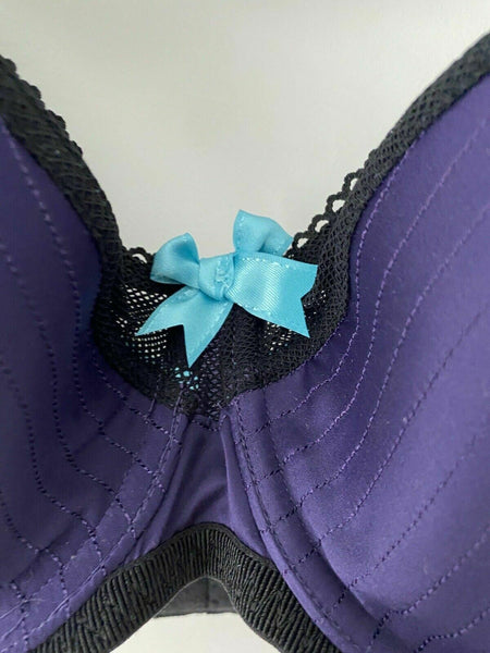 M&S Limited Collection Balcony Bra Purple Black RRP £18 34D, 36D, 32DD, 34DD 4