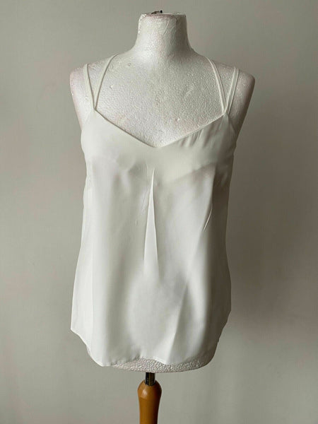 New Look Delta Cami Size 10 White Cross double Strap 0