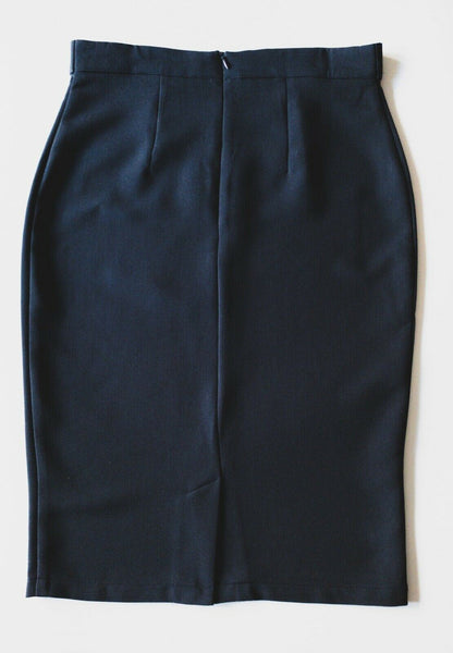 Grace & Mila Navy Button Detail Pencil Skirt Size M 10 0