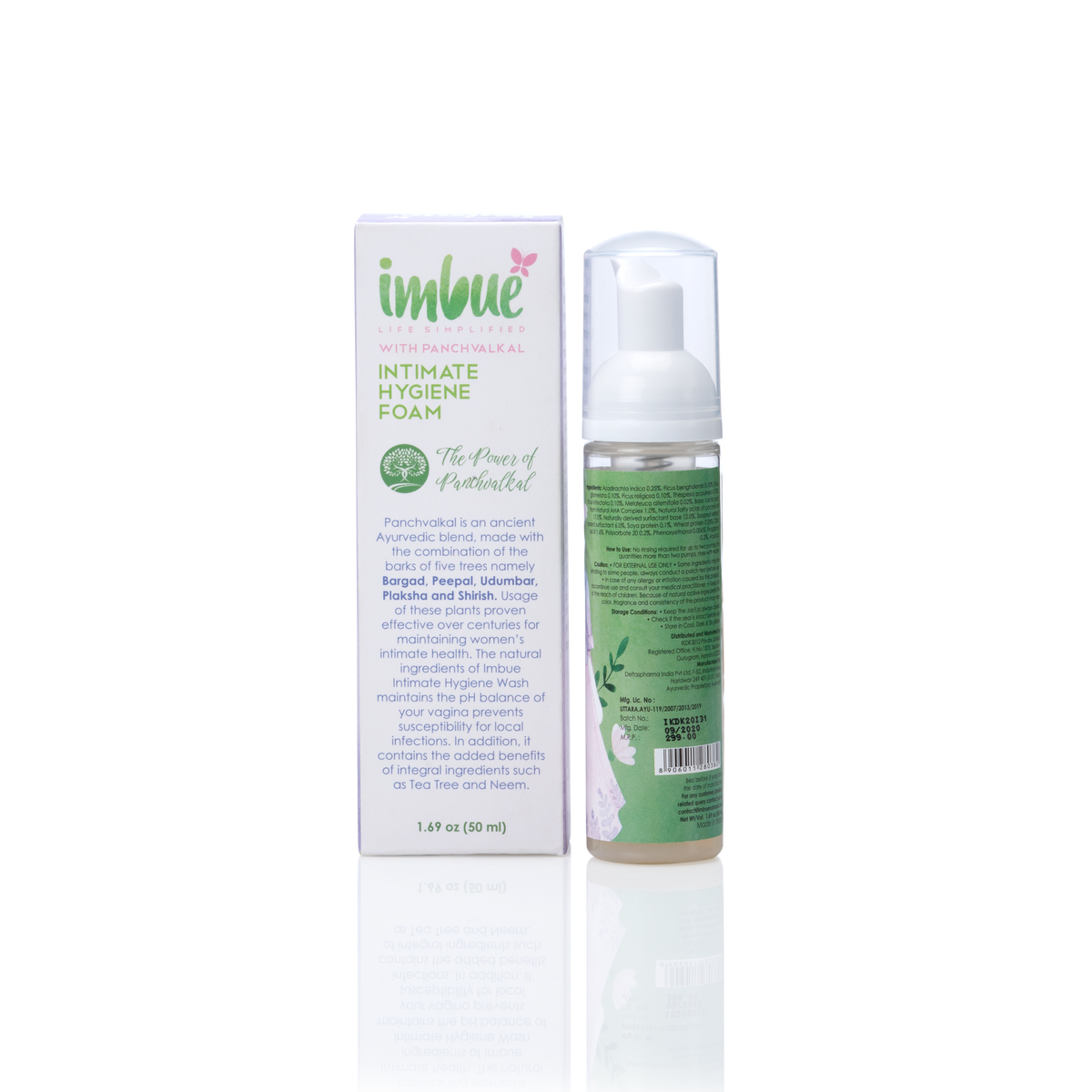 Imbue Natural Intimate Hygiene Vaginal Foam for Women - 50 ml Pack of 2 Combo