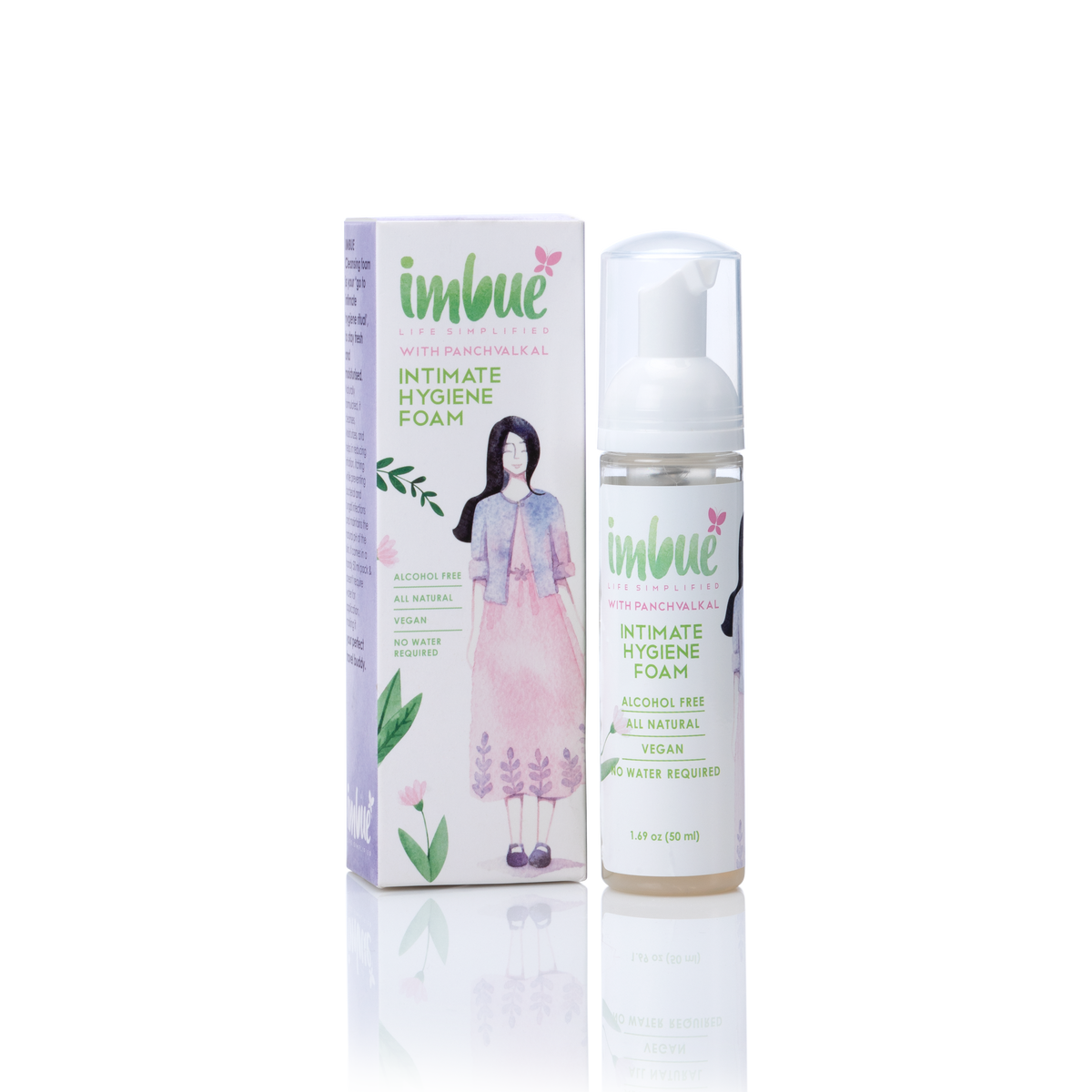 Imbue Natural Intimate Hygiene Vaginal Foam for Women - 50 ml Pack of 2 Combo