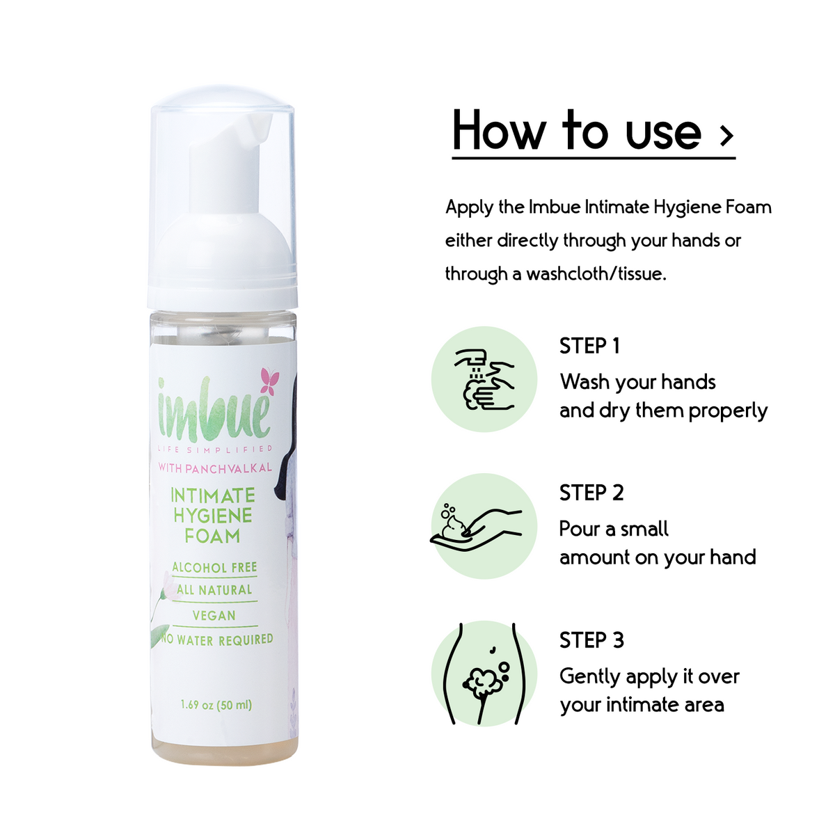 Imbue Natural Intimate Hygiene Vaginal Foam for Women