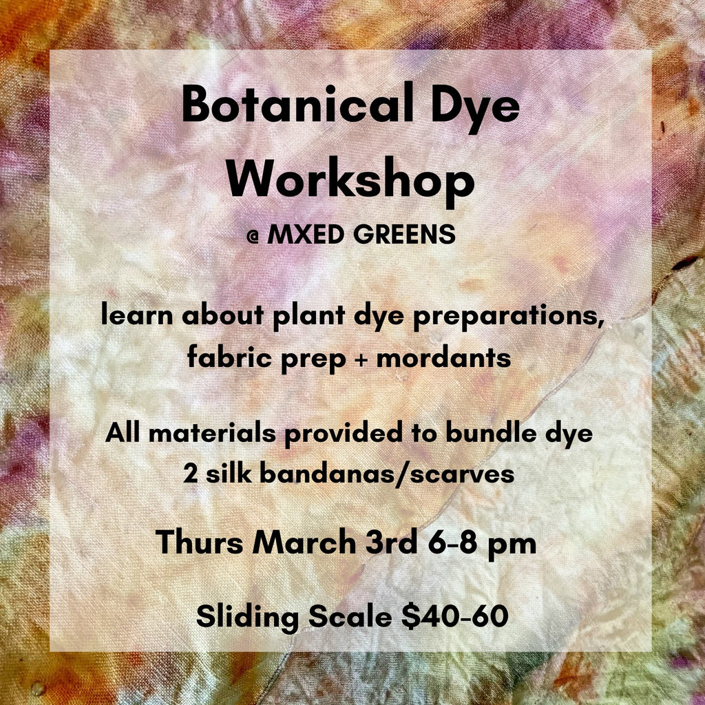 Botanical Dye Workshop at MXED GREENS on 3/3/22