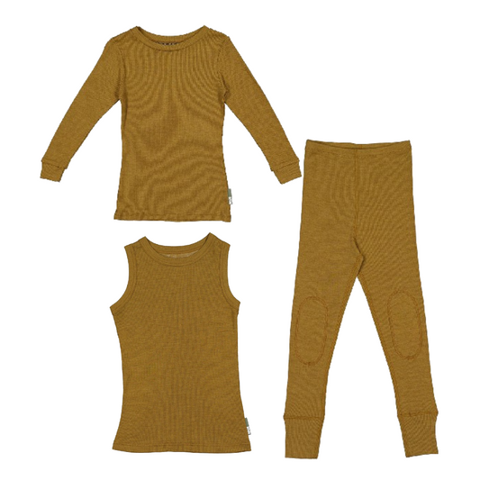 Nui Organics Merino Thermal Bodysuit - Sky - Organic Merino Wool  (non-itchy!) boy