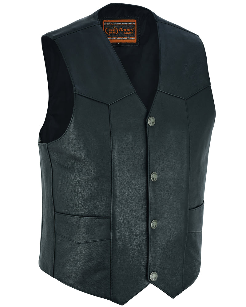 Men's Single Back Panel Concealed Carry Vest (Buffalo Nickel Snaps)